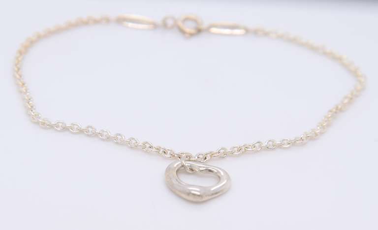 Tiffany & Co Elsa Peretti open Heart Charm Bracelet 11mm