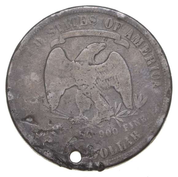 1875 Seated Liberty Trade Dollar - Counterstamped