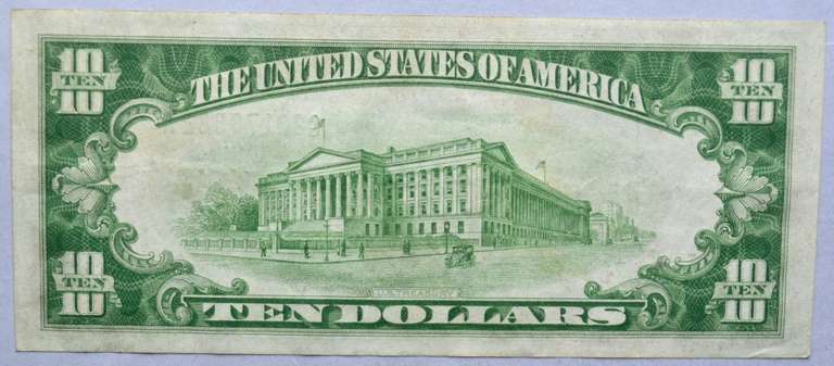 $10 1928 Gold Redeemable Federal Reserve Note