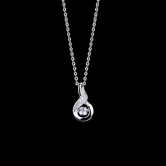 Double row of Hug silver pendant