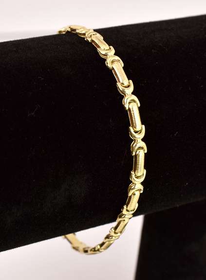 Sensational Fancy Link Bracelet in 14K Yellow Gold