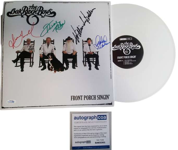 The Oak Ridge Boys Autographed Front Porch Singing Signed LP Album ACOA