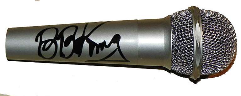 B.B. King Autographed Facsimile Signed Microphone