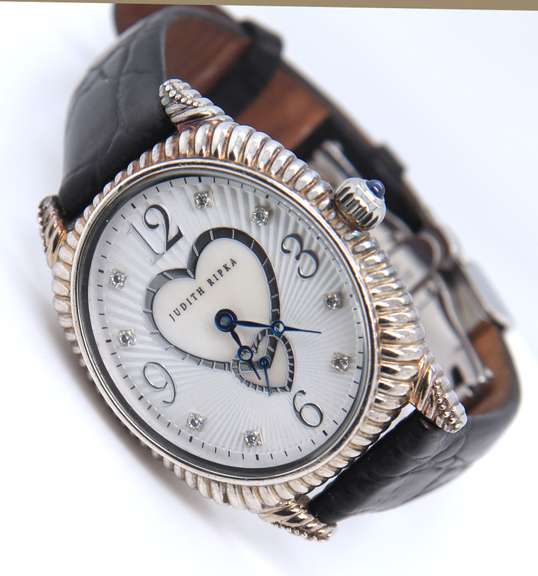 Judith Ripka Heart Diamond Dial Silver Watch
