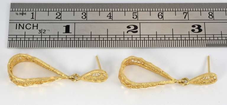 Dangling Filigree 14k YG Earrings