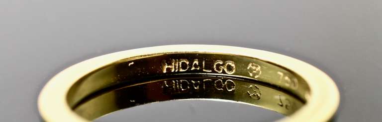 Hidalgo 18K 2mm. Band with Green Enamel