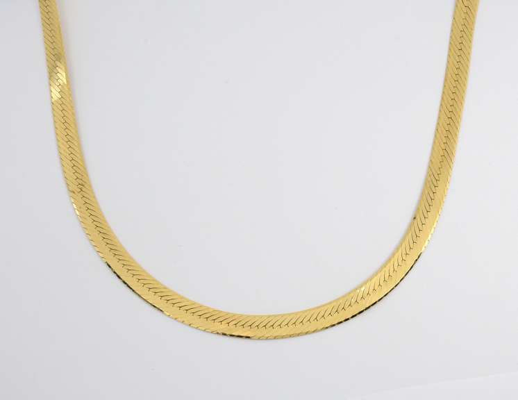 Reflective 6.6 MM 14k Herringbone Necklace