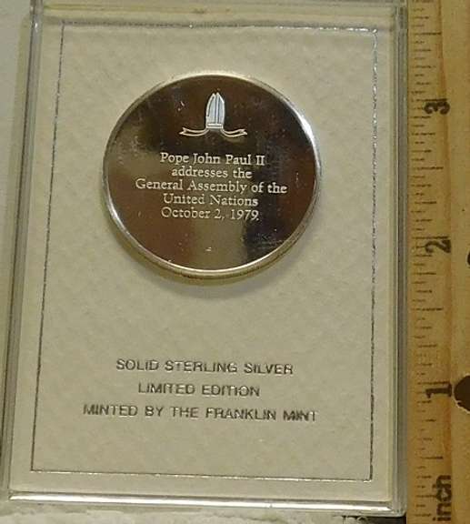Papal Medal, Sterling Silver, Pope John Paul II, PROOF