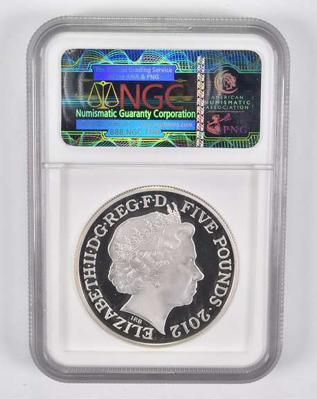 PF69UCAM 2012 Great Britain 5 Pounds Silver 2012 Olympics Piefort NGC