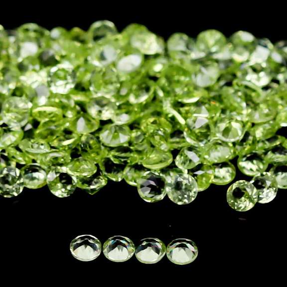 Round cut! Unheated! 12.23ct Peridot set