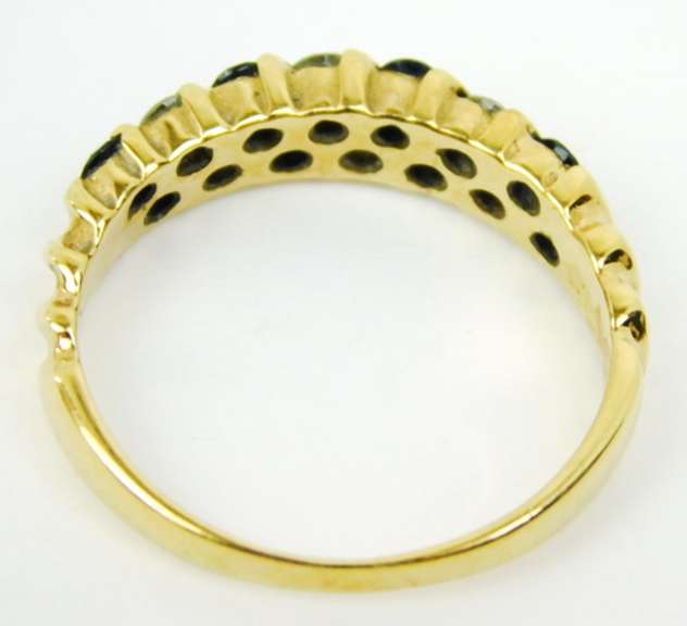Superb 14K Vintage Sapphires & Diamonds Band, 6.25