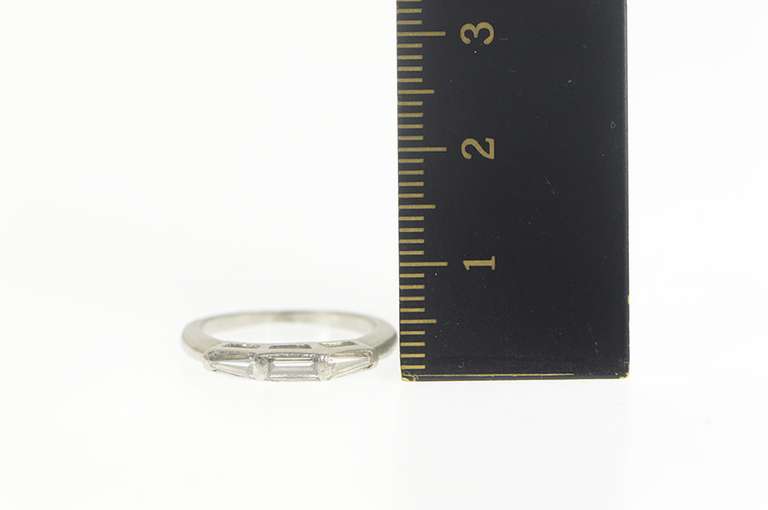 Platinum 0.68 Ctw VVS Diamond Baguette Wedding Band Ring