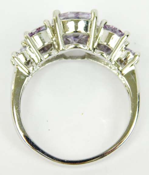 Prettiest Sterling Amethyst Quartz Ring, Size 8.5