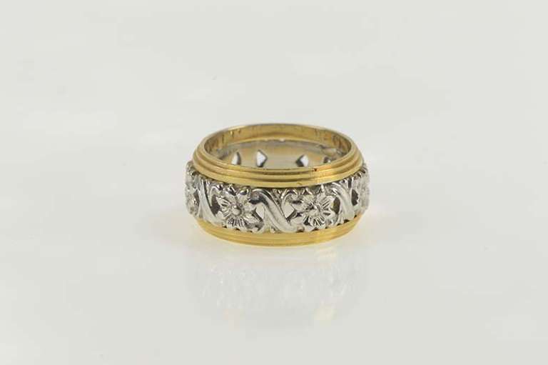14K Yellow Gold Vintage NOS 1950's Blossom Wedding Band Ring