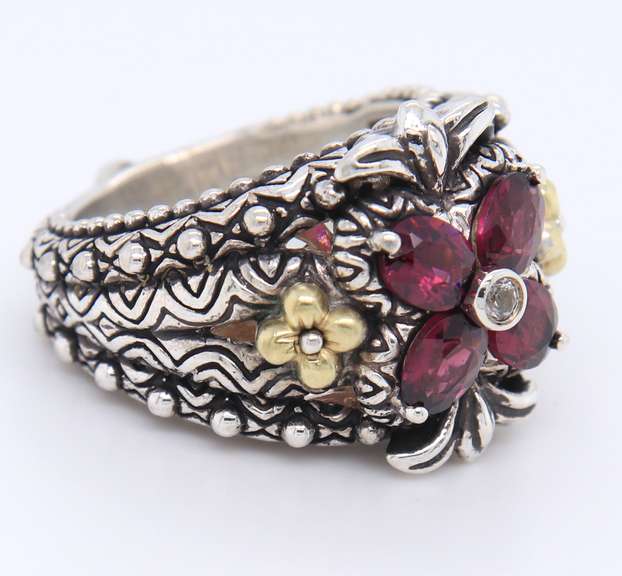 Barbara Rhodolite Garnet and Topaz Ring