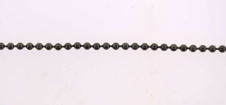 Black Hematite Cross With Long Ball Chain