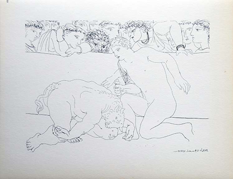 PABLO PICASSO, MINOTAUR DEATED BY YOUTH