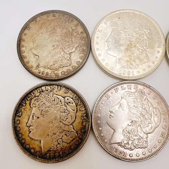Lot of 6x 1921 Morgan Silver Dollars