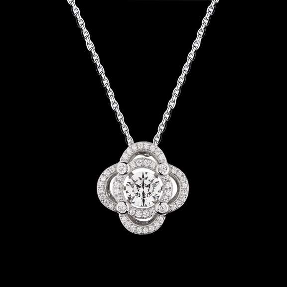 Four Leaf Silver Dancing Pendant