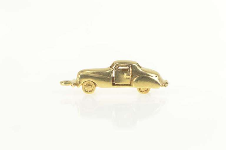14K Yellow Gold 3D Articulated 1940's Car Opening Doors Charm/Pendant