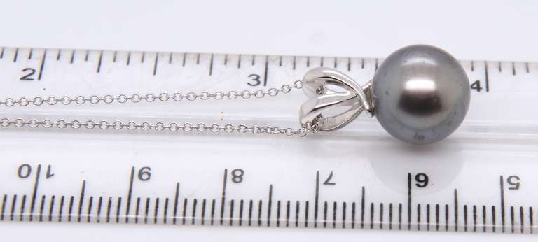 Simple & Elegant 14kt WG Tahitian Pearl Necklace