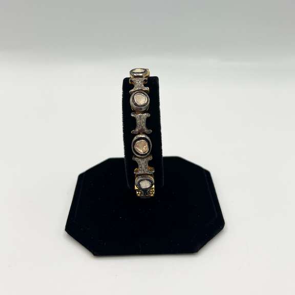 Unique  British Style 8ctw NATURAL DIAMONDS On 18kt Gold Filled Bracelet