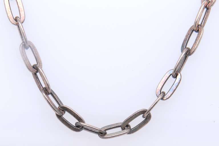 Vintage Sterling Silver Long Chain Necklace
