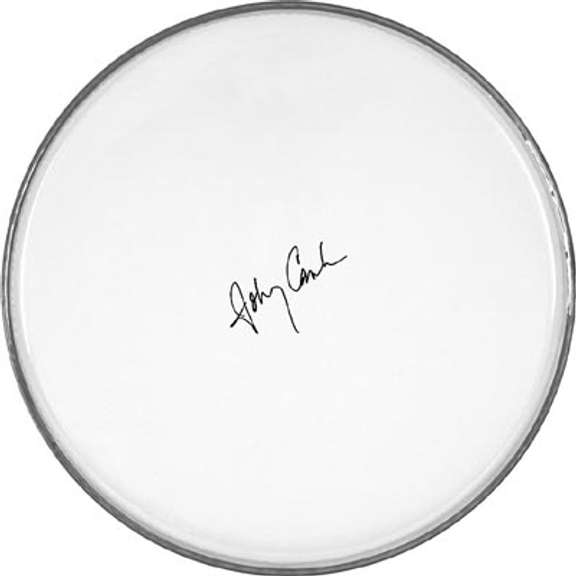 Johnny Cash Autographed Facsimile Signed Drum Head