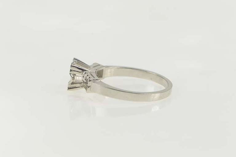 14K White Gold Vintage NOS 1950's 4.5mm Engagement Setting Ring