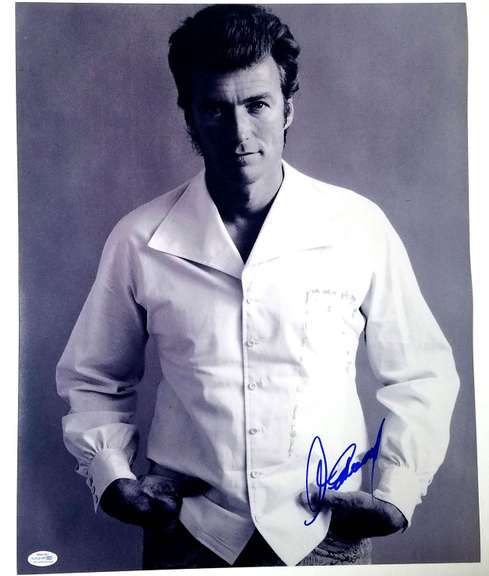 Clint Eastwood Autographed Signed Young Posed Vintage Portrait 16x20 Photo ACOA