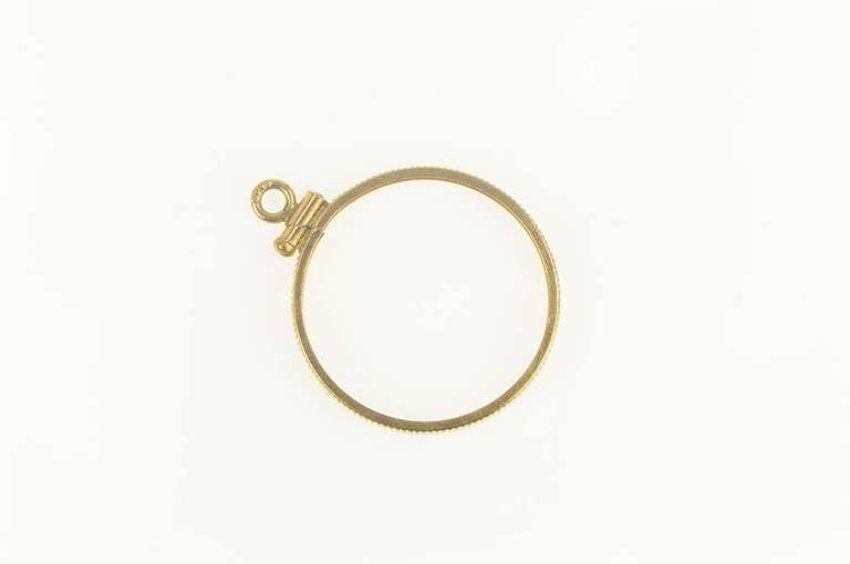 14K Yellow Gold $5 Gold 1840 ~ 1929 Coin Holder Bezel Charm/Pendant