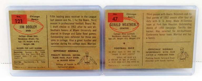2 Bowman Gum 1950's Football Cards