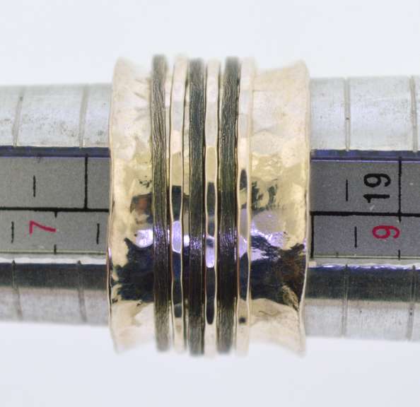 Sterling Silver Wide Hammered Band