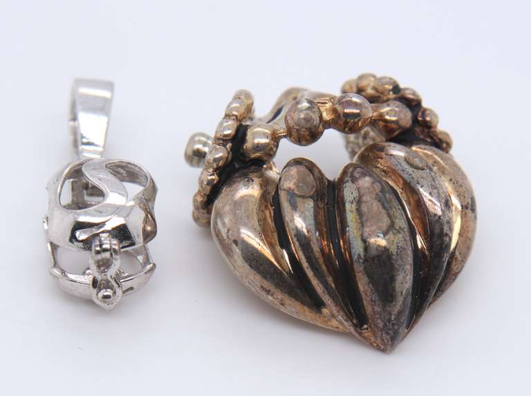 Lot of 2 Vintage Sterling Silver Pendants