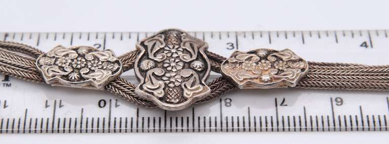 Vintage Sterling Silver Signed Multi Strand Bracelet