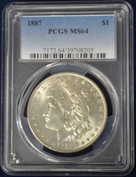 1887 Morgan Silver Dollar PCGS MS64
