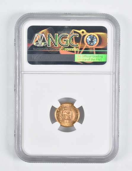 MS68 1966 ZBR Peru 1/5 Libra Gold Coin NGC