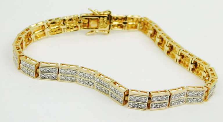 Fine Quality 2-Tone Sterling Silver Bracelet