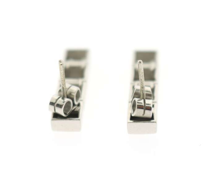 Irresistible Platinum Rectangular Diamonds Dangle Earrings