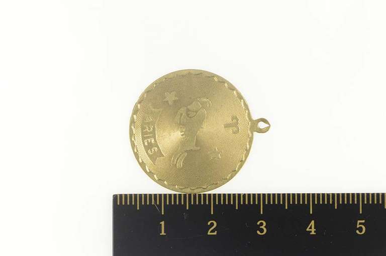 14K Yellow Gold Aries Astrological Zodiac Sign Symbol Charm/Pendant