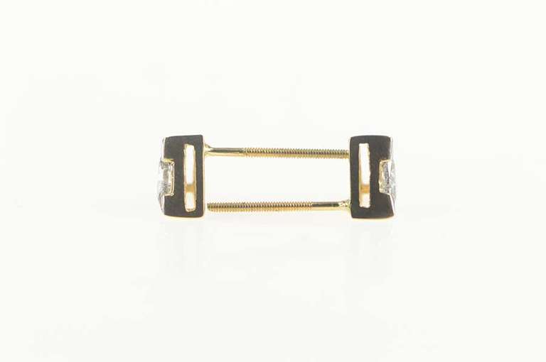 14K White Gold 0.50 Ctw Trillion Diamond Solitaire Stud Earrings