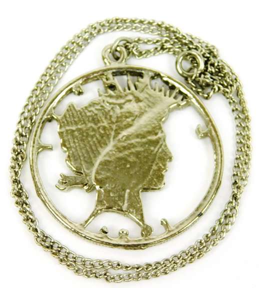 1922 Cut Out Liberty Dollar Pendant & Chain