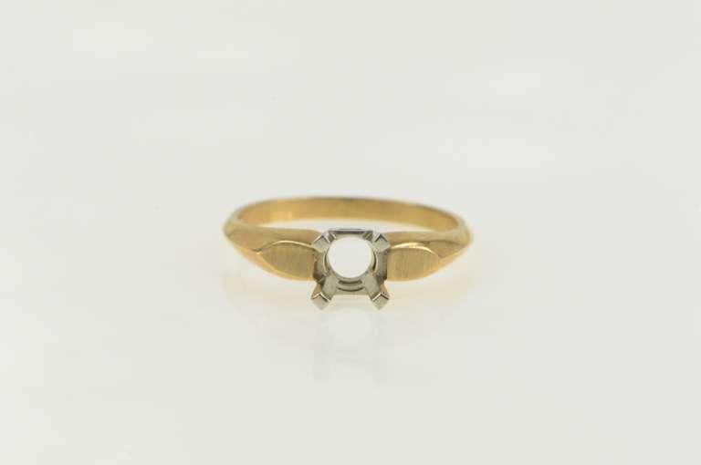 14K Yellow Gold Vintage NOS 1950's 5.0mm Engagement Setting Ring