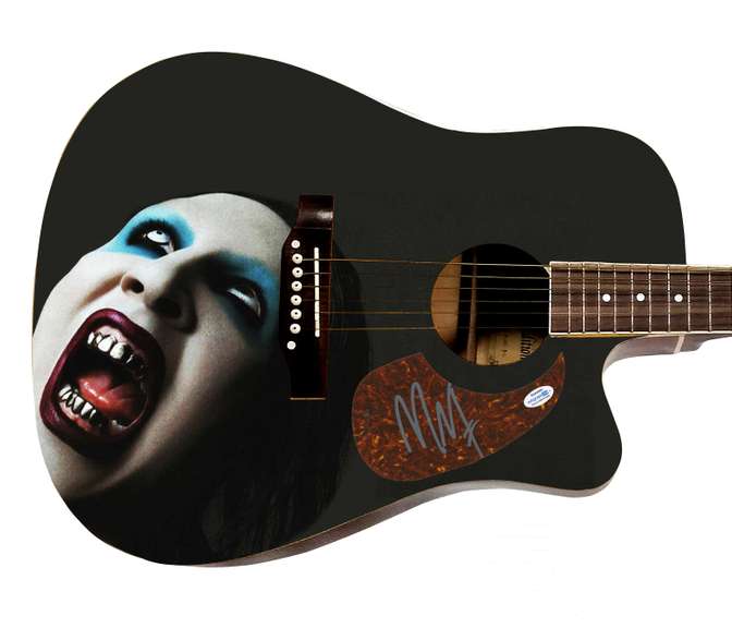 Marilyn Manson Autographed Signed Acoustic Graphics Guitar ACOA