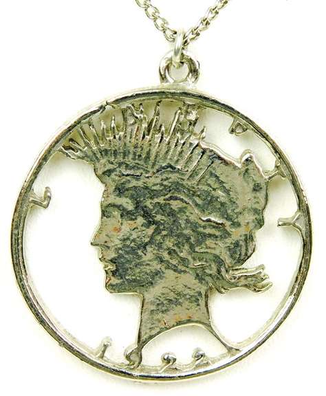 1922 Cut Out Liberty Dollar Pendant & Chain