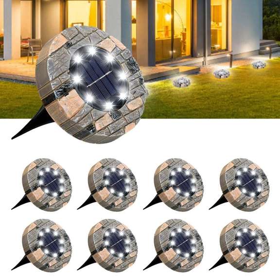 8 Pack Solar Ground Lights