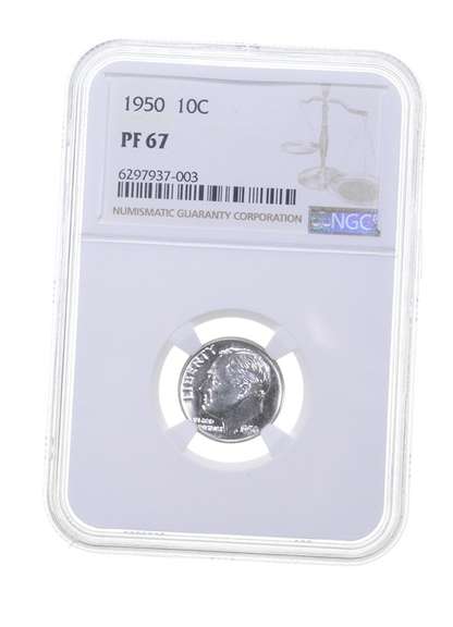 PF67 1950 Roosevelt Dime - Graded NGC