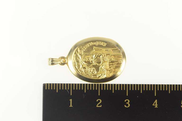 14K Yellow Gold Patron St Mother Teresa Faith Talisman Charm/Pendant
