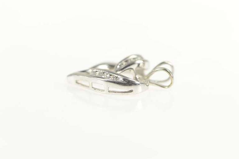 14K White Gold 0.24 Ctw Classic Diamond Inset Heart Love Pendant