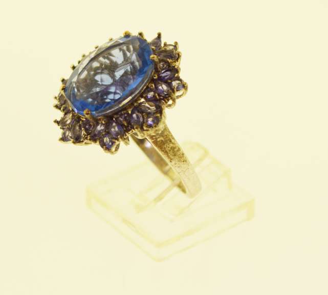 Sterling Silver Large Oval Tanzanite Ring